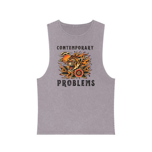 Sleeveless Tiger Stonewash